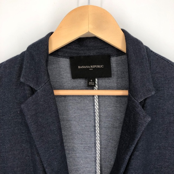 Banana Republic Womens Blazer Size 6 Blue Single Button Vented Lapels Office - Picture 2 of 13